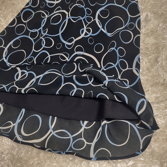 George Women's Skirt, Black with Blue Circles, Size 4 - Picture 2 of 6